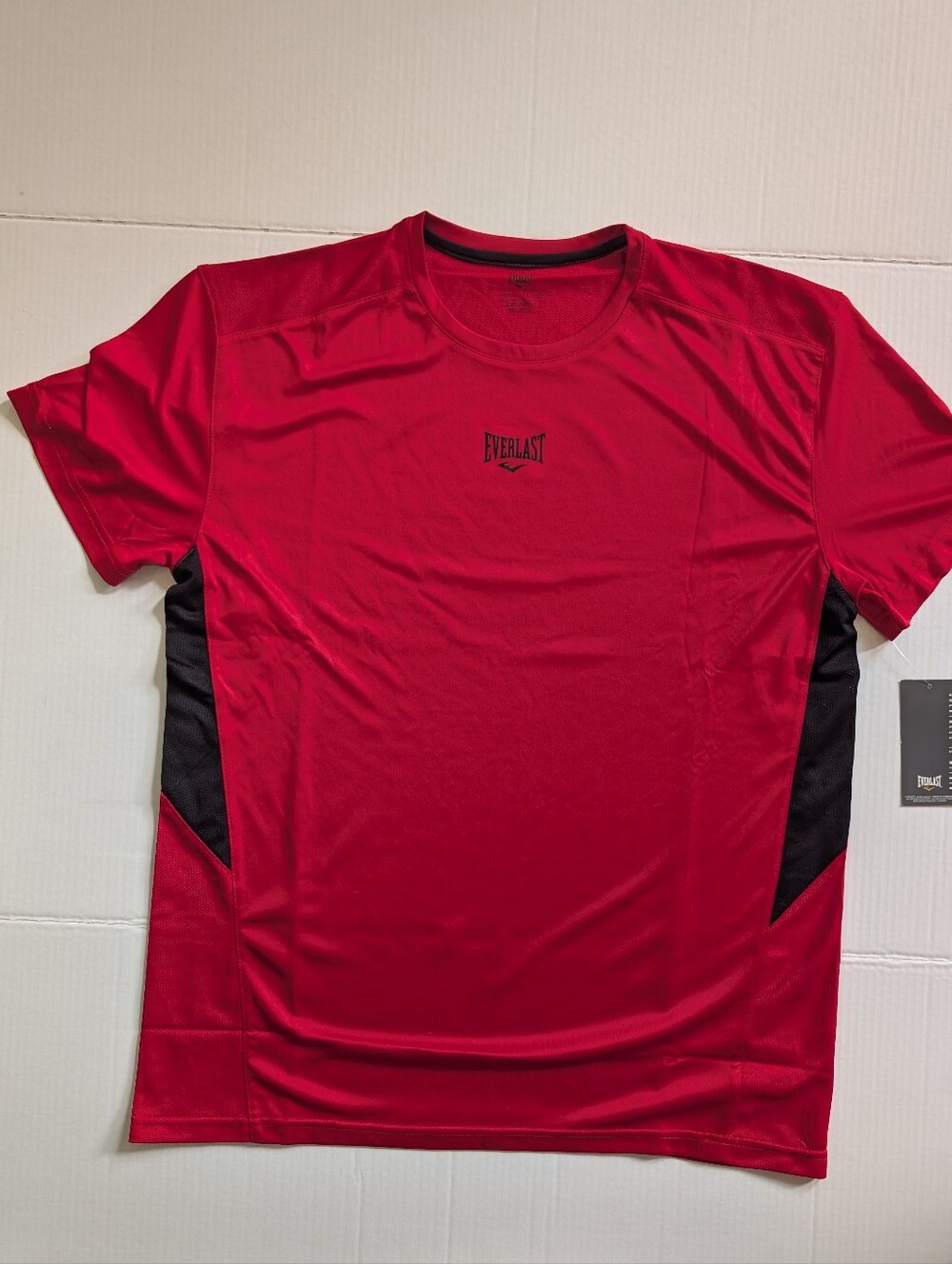 Everlast Athletic Performance Tee Mens L Red Black NWT Gym Training Shirt